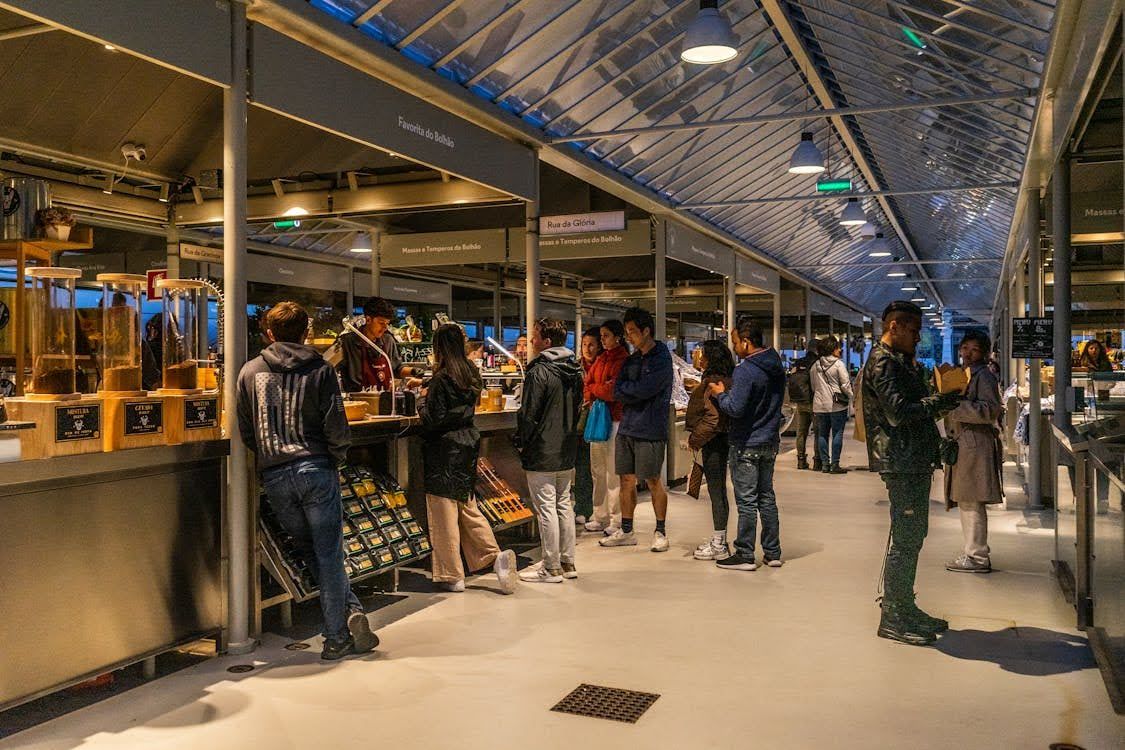 people walking in store